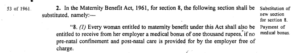 Maternity benefit act amendment, 2008  for maternity bonus